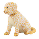 Herend Good Dog Figurine porcelain figurine painted in the Butterscotch fishnet pattern