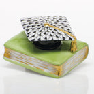 Black-Key Lime fishnet Graduation Cap Figurine figurine, hand-painted Herend porcelain with 24k gold accents