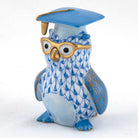 Herend Graduation Owl Figurine – Blue, alternate view