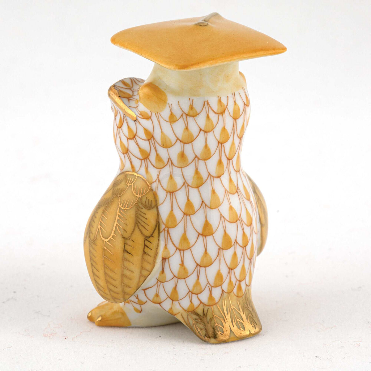 Herend Graduation Owl Figurine – Butterscotch, alternate view
