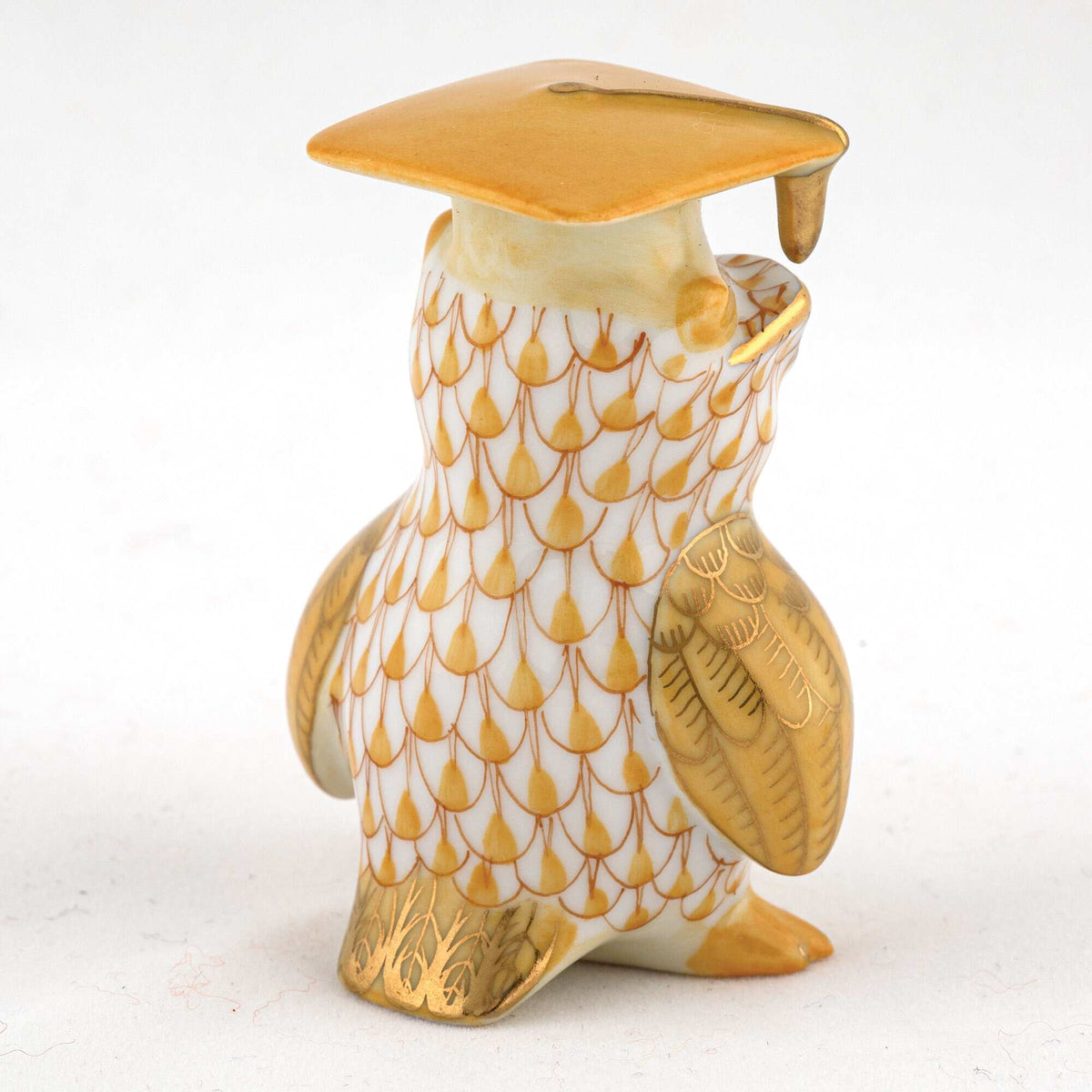 Herend Graduation Owl Figurine – Butterscotch, alternate view
