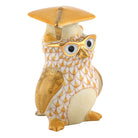 Herend Graduation Owl Figurine porcelain figurine painted in the Butterscotch fishnet pattern