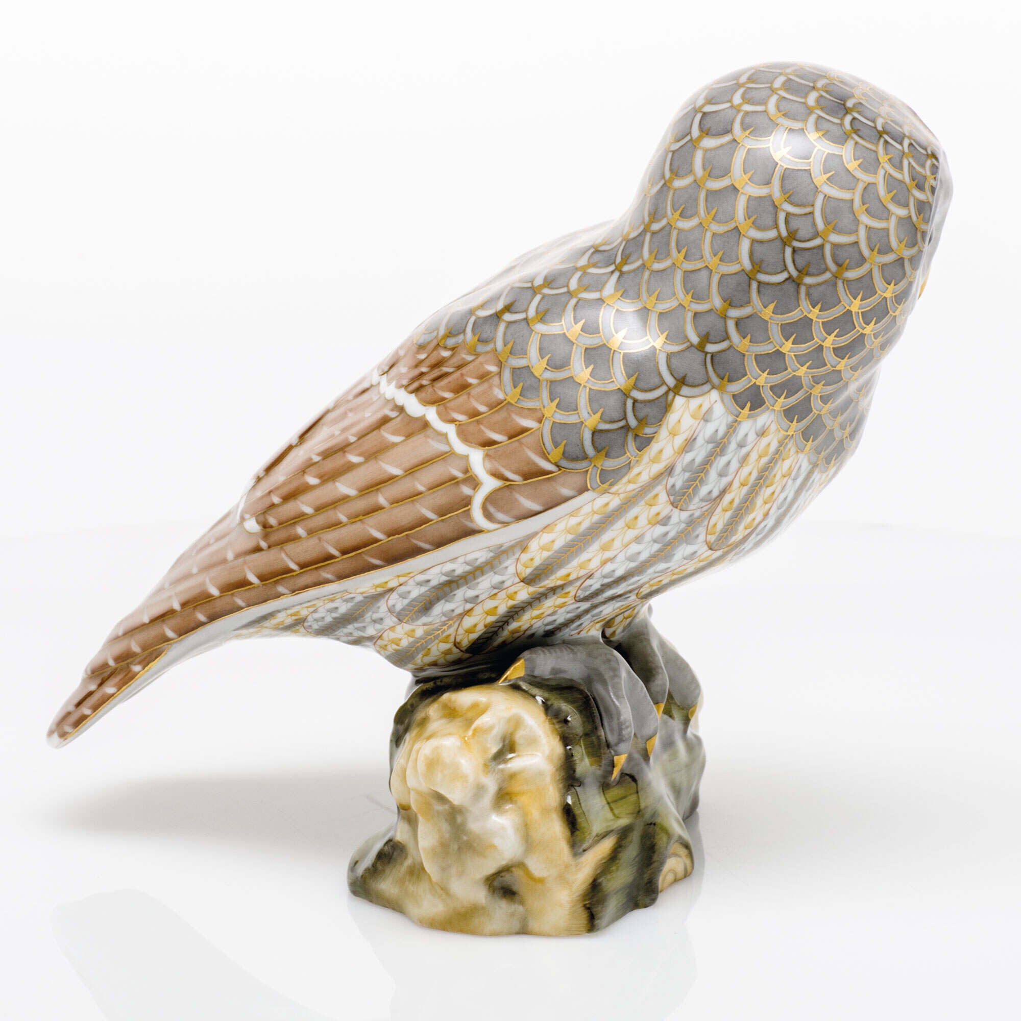 Herend Gray Barred Owl Figurine — additional view