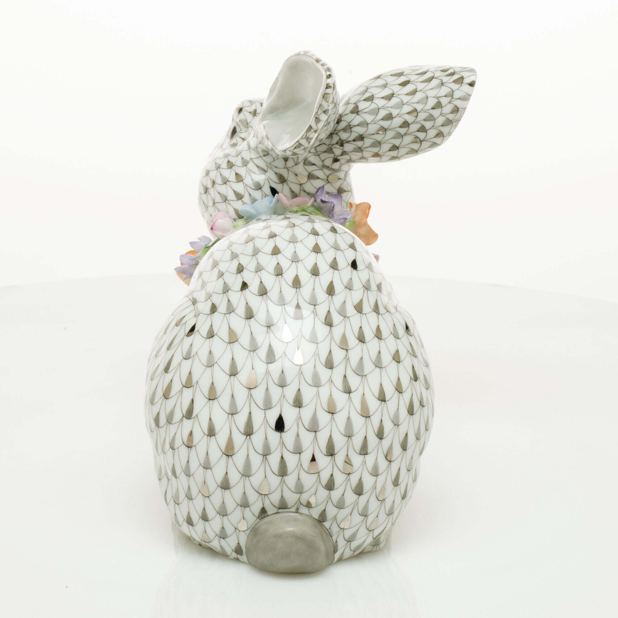 Herend Gray Bunny with Garland Figurine — additional view