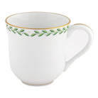 Hand-painted Herend Green Laurel Mug in fine porcelain, (11 OZ) 3.5in H, on a white background