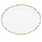 Hand-painted Herend Green Laurel Oval Platter in fine porcelain, 15in L, on a white background