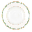 Hand-painted Herend Green Laurel Rim Soup Plate Soup Plates & Rimmed Soup Bowl in fine porcelain, 8in D, on a white background