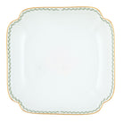 Hand-painted Herend Green Laurel Square Fruit Dish in fine porcelain, 11in SQ, on a white background