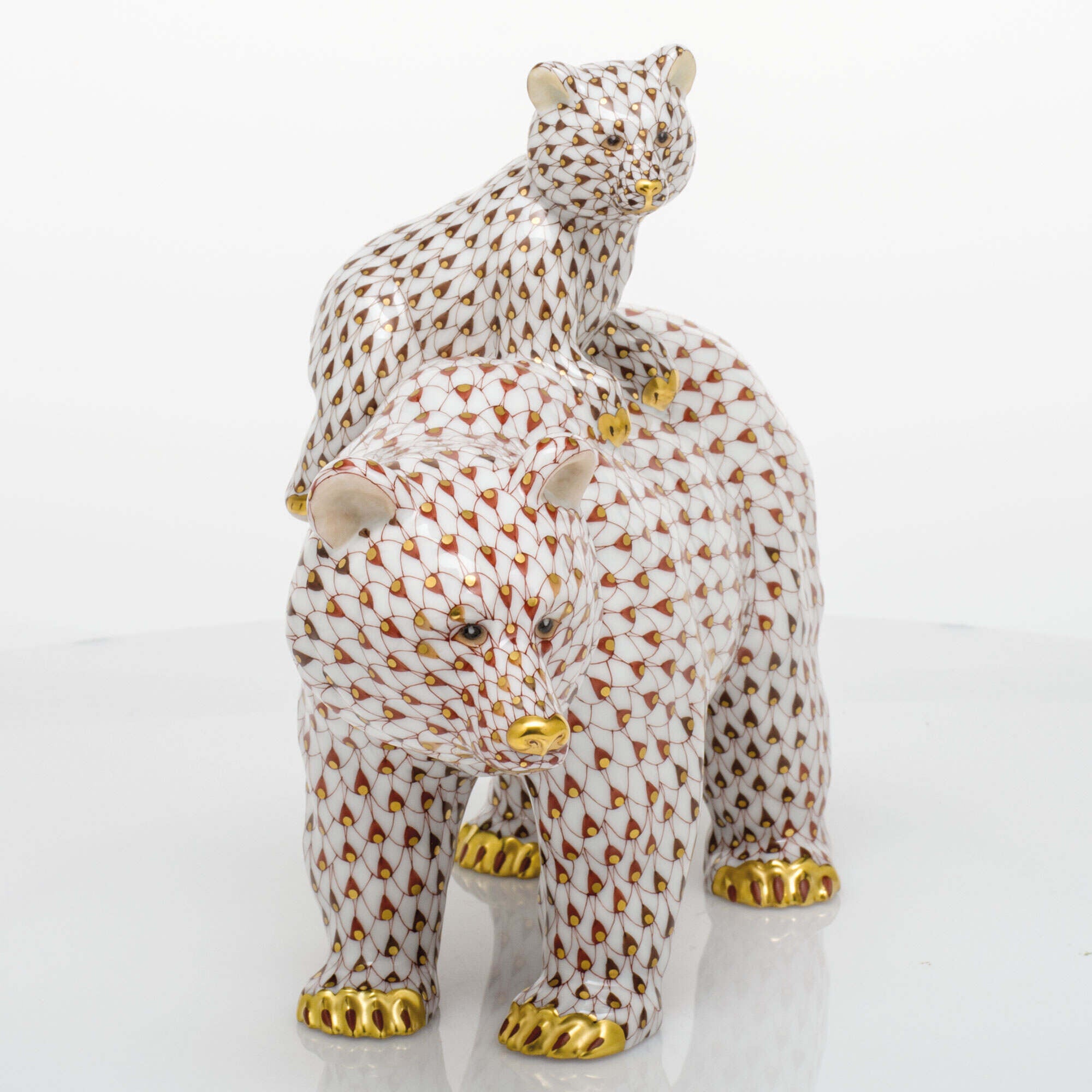 Herend Grizzly Bear and Baby Figurine — additional view