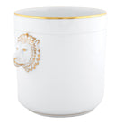 Hand-painted Herend Gwendolyn Cachepot with Lion Heads in fine porcelain, 10.5in L X 7.75in W X 8.5in H, on a white background