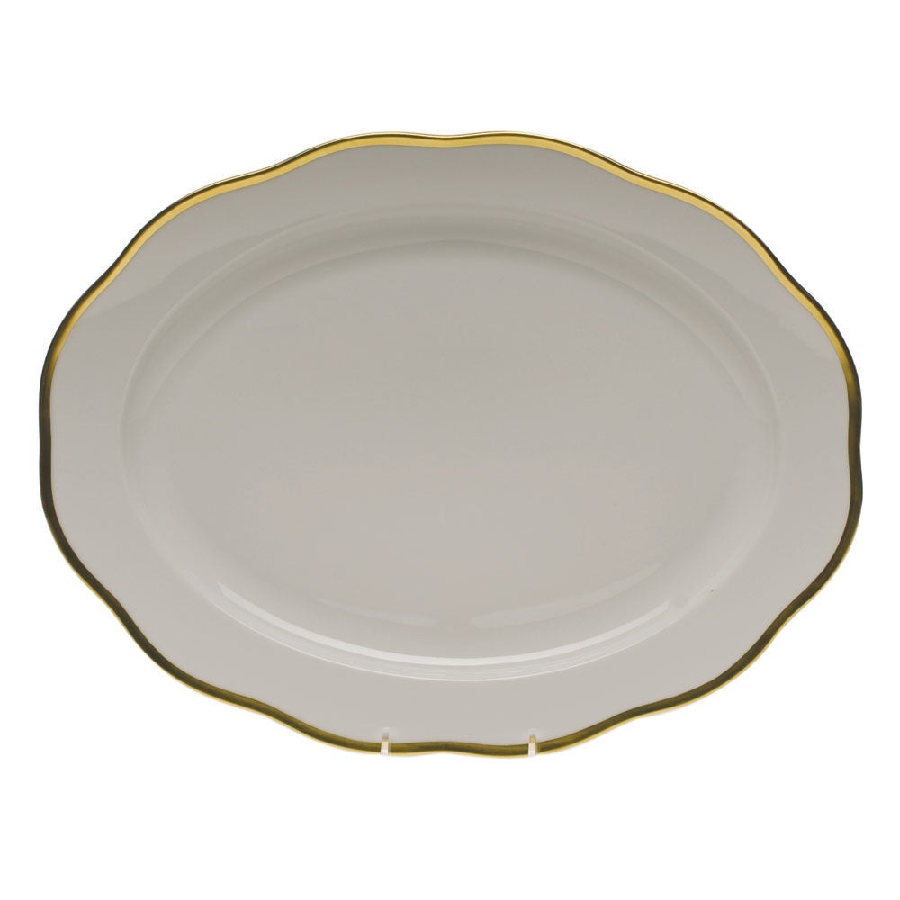 Hand-painted Herend Gwendolyn Oval Platter in fine porcelain, 15in L, on a white background