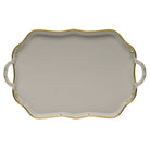 Hand-painted Herend Gwendolyn Rectangular Tray with Handles in fine porcelain, 18in L, on a white background