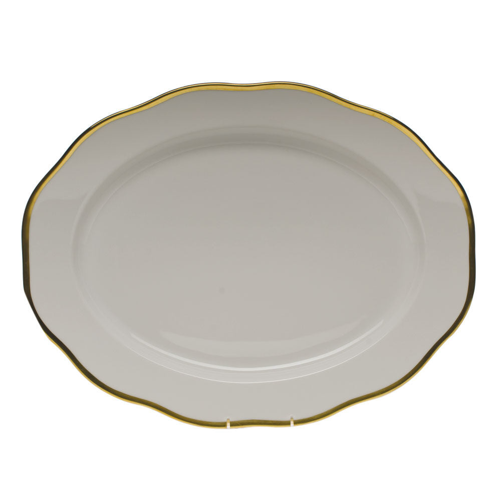 Hand-painted Herend Gwendolyn Turkey Platter in fine porcelain, 18.5in L X 14in W, on a white background