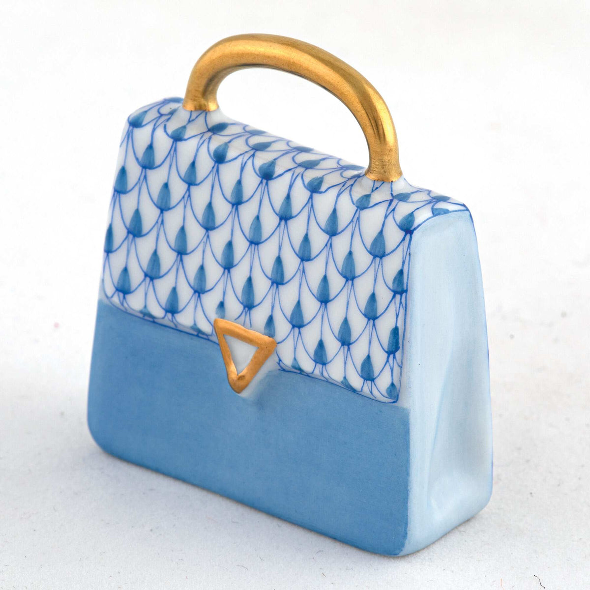 Herend Handbag Figurine – Blue, alternate view