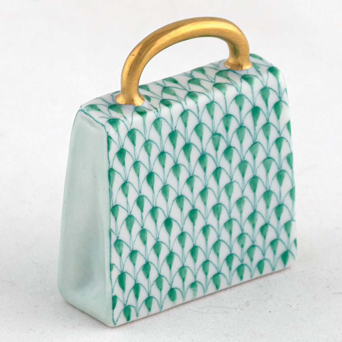 Herend Handbag Figurine – Green, alternate view
