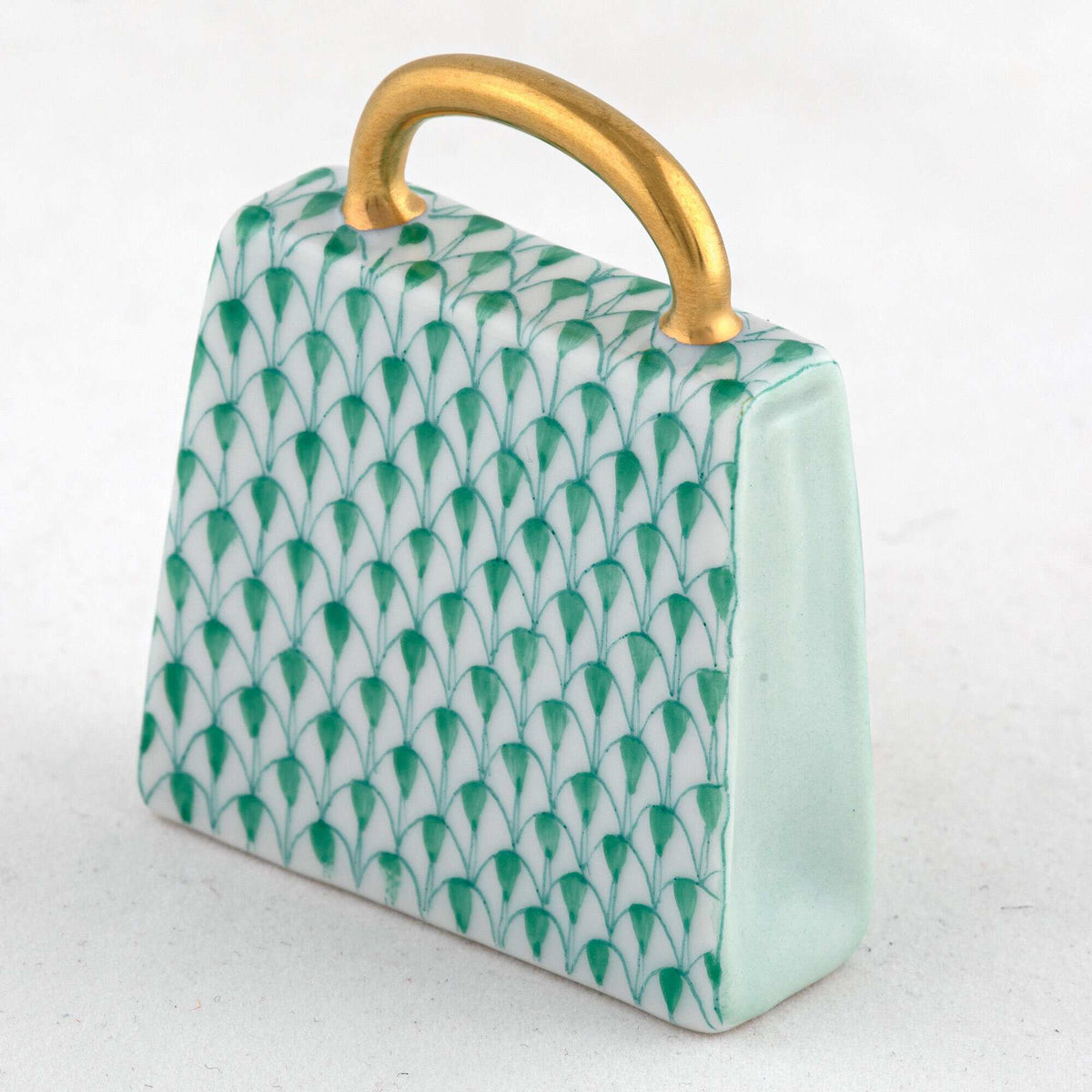 Herend Handbag Figurine – Green, alternate view