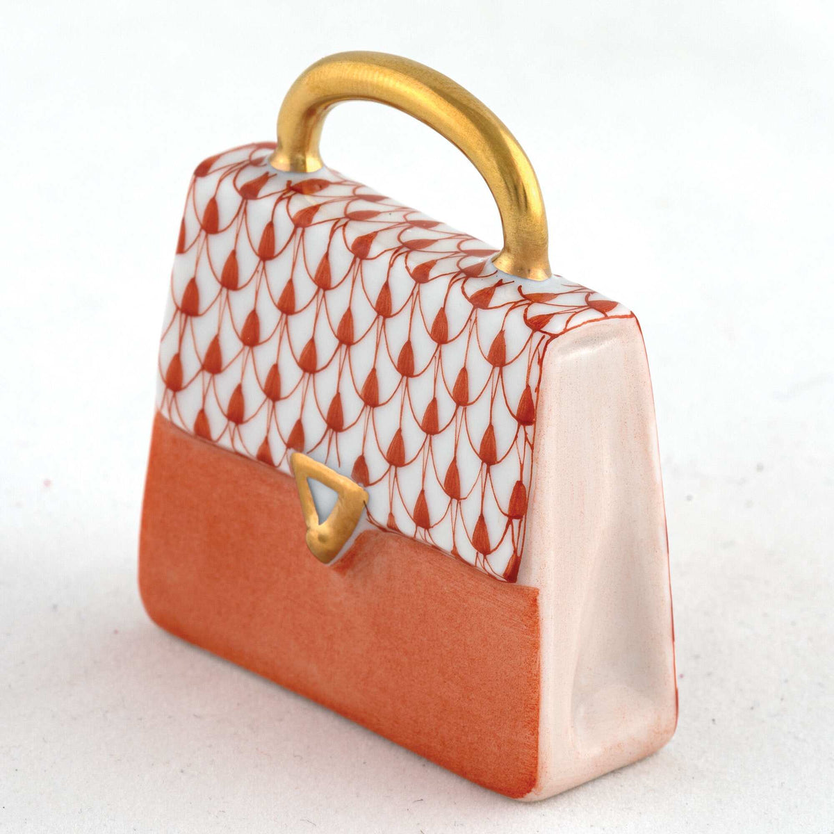 Herend Handbag Figurine – Rust, alternate view