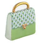 Key Lime fishnet Handbag Figurine figurine, hand-painted Herend porcelain with 24k gold accents