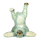 Handstand Bunny Figurine in hand-painted Key Lime porcelain by Herend of Hungary