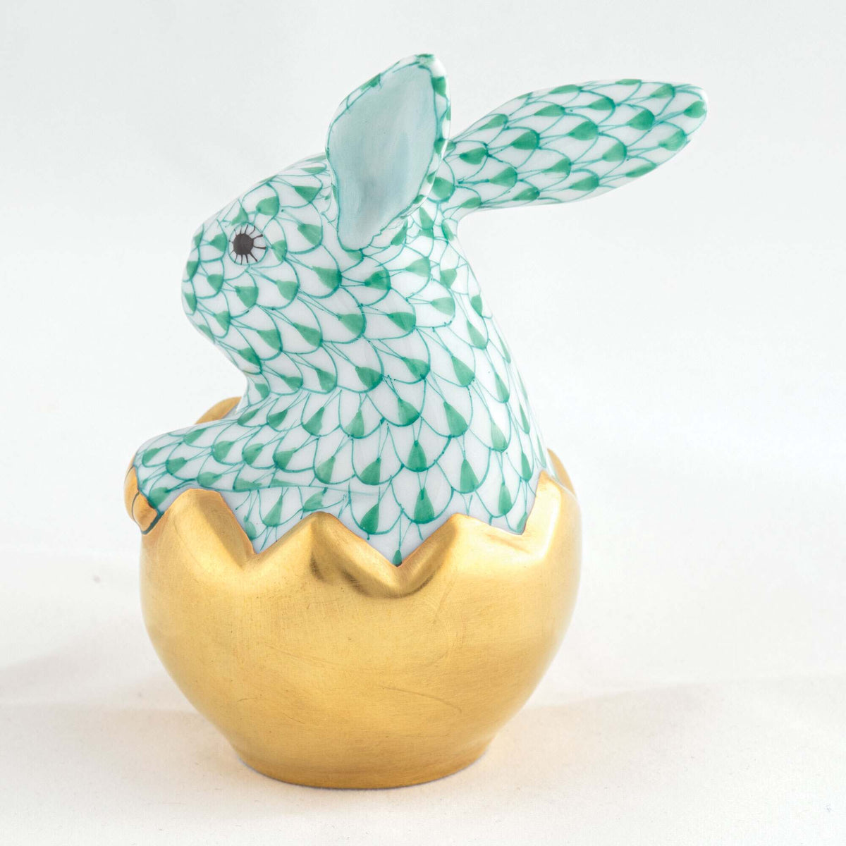Herend Hatching Bunny Figurine – Green, alternate view