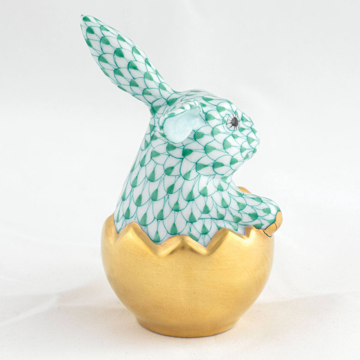 Herend Hatching Bunny Figurine – Green, alternate view