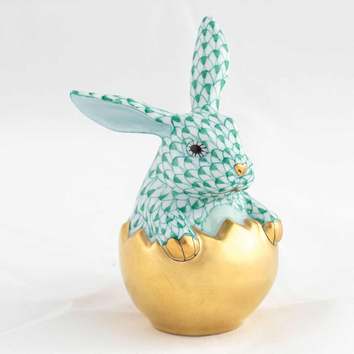 Herend Hatching Bunny Figurine – Green, alternate view