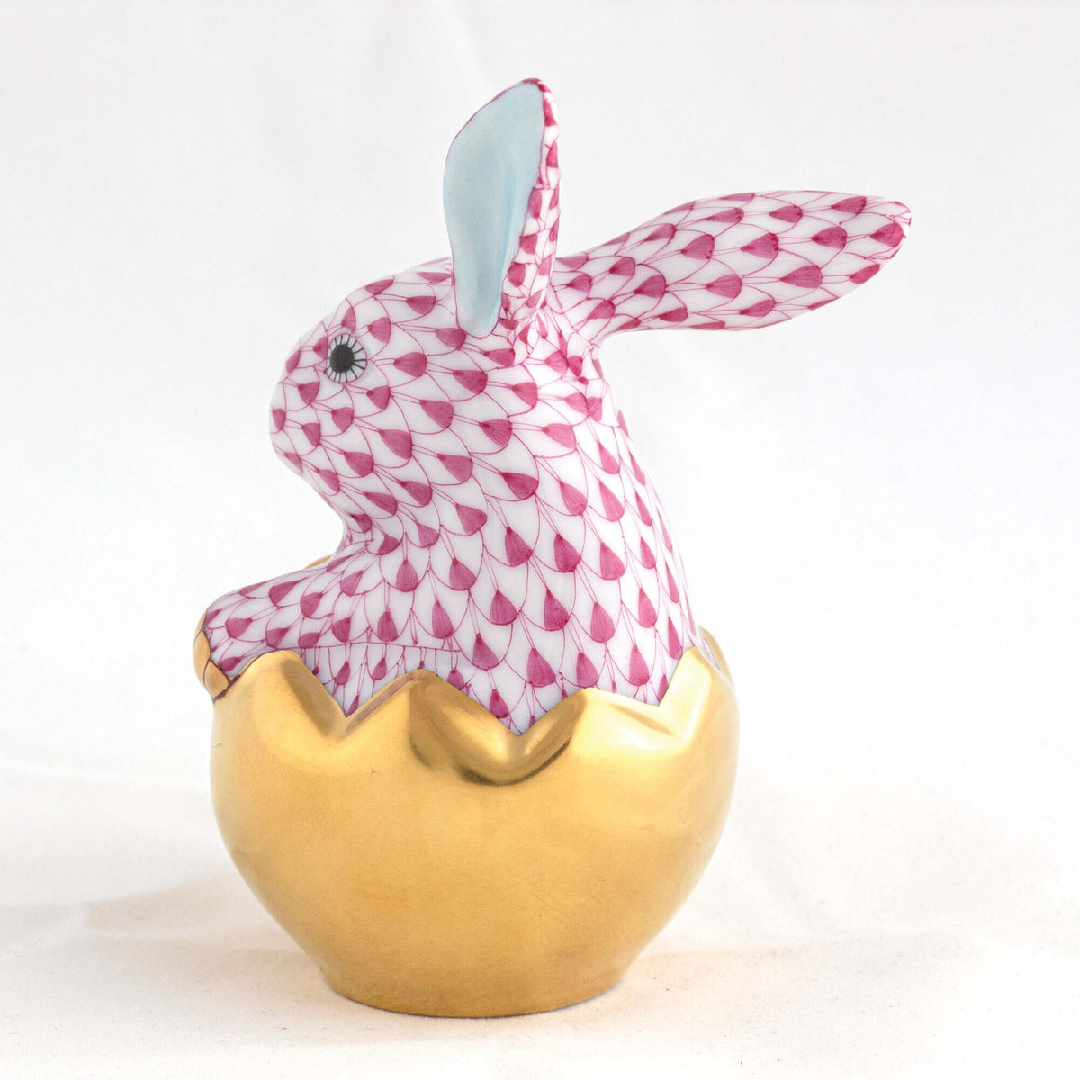 Herend Hatching Bunny Figurine – Raspberry, alternate view