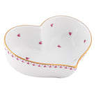 Hand-painted Herend Heart Bowl Decorative Plate in fine porcelain, 4in L X 5.75in W X 1.75in H, on a white background
