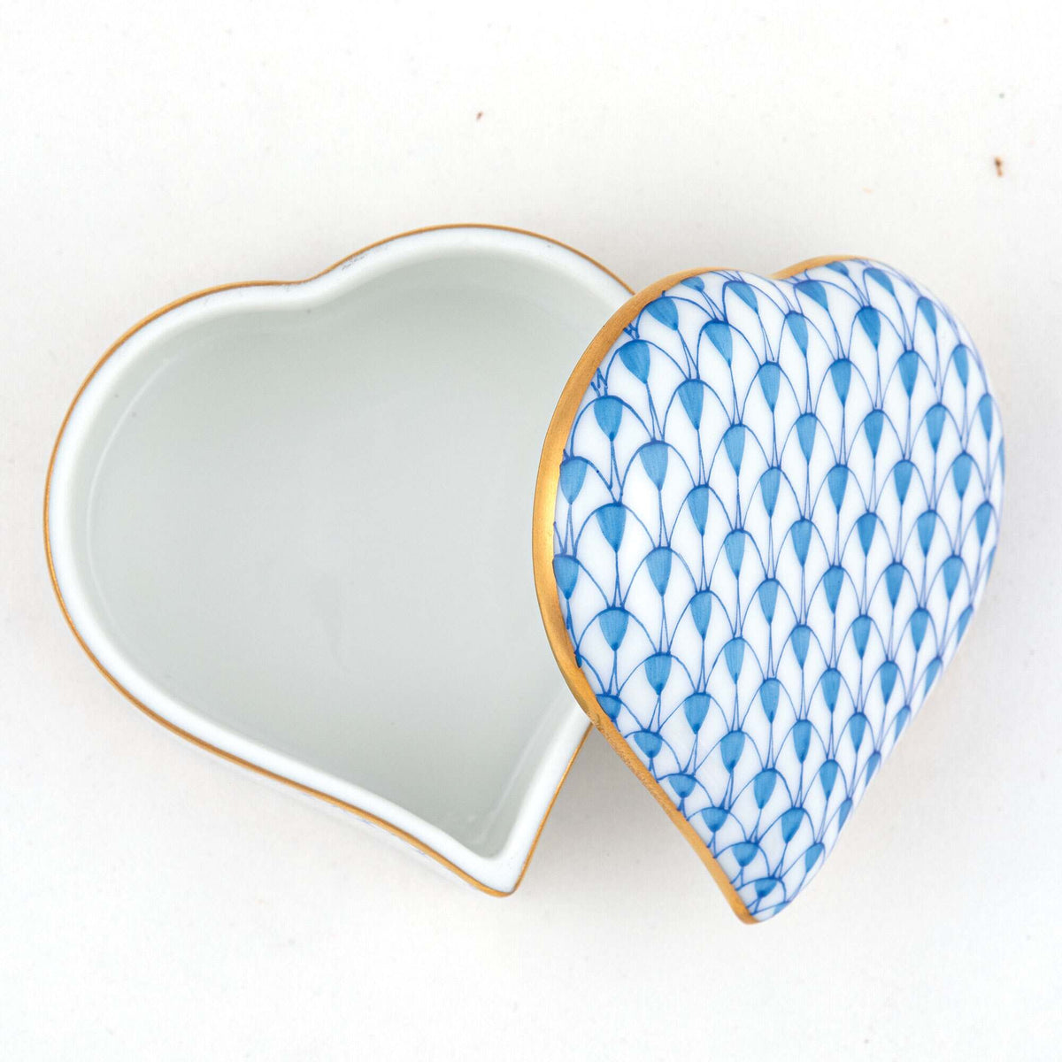 Herend Heart Box – Blue, alternate view