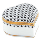 Heart Box in hand-painted Black porcelain by Herend of Hungary