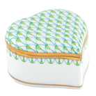 Heart Box in hand-painted Key Lime porcelain by Herend of Hungary