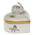 Heart Box with Bunny in hand-painted Multicolor porcelain by Herend of Hungary