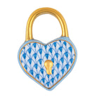 Herend Heart Lock Figurine porcelain figurine painted in the Blue fishnet pattern