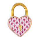 Heart Lock Figurine in hand-painted Raspberry porcelain by Herend of Hungary