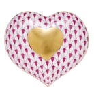 Heart of Gold Figurine in hand-painted Raspberry porcelain by Herend of Hungary