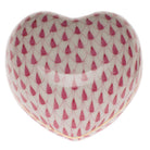 Hand-painted Herend Heart Paperweight in fine porcelain, 2.5in W, on a white background