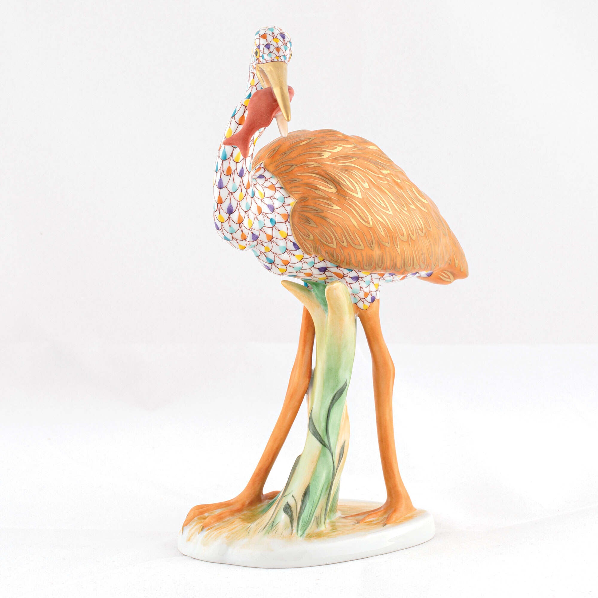Herend Heron with Fish Figurine — additional view