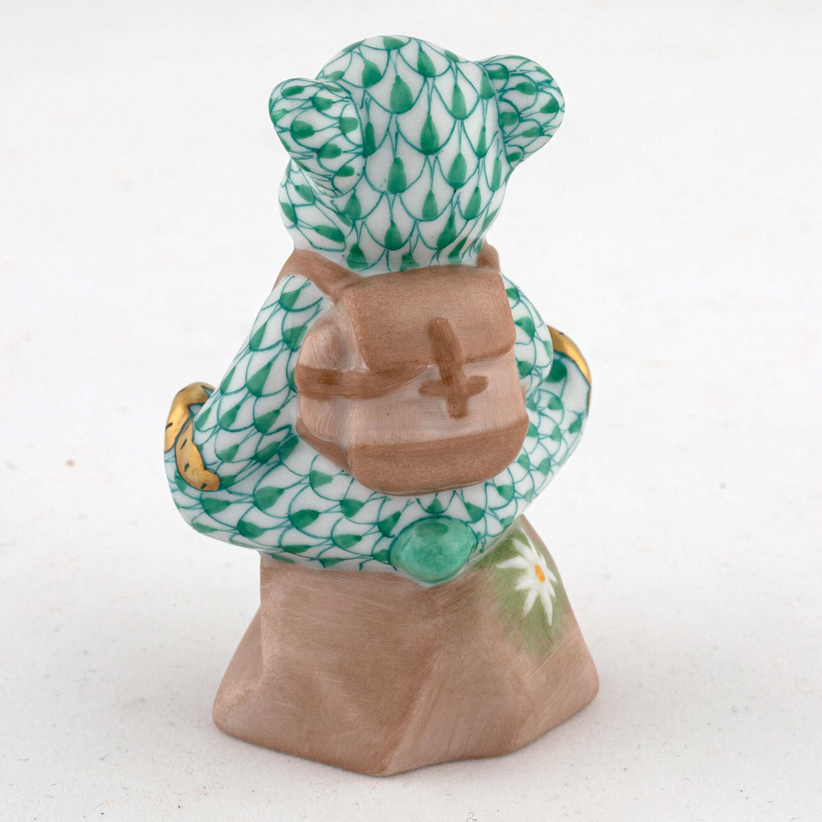 Herend Hiking Bear Figurine – Green, alternate view