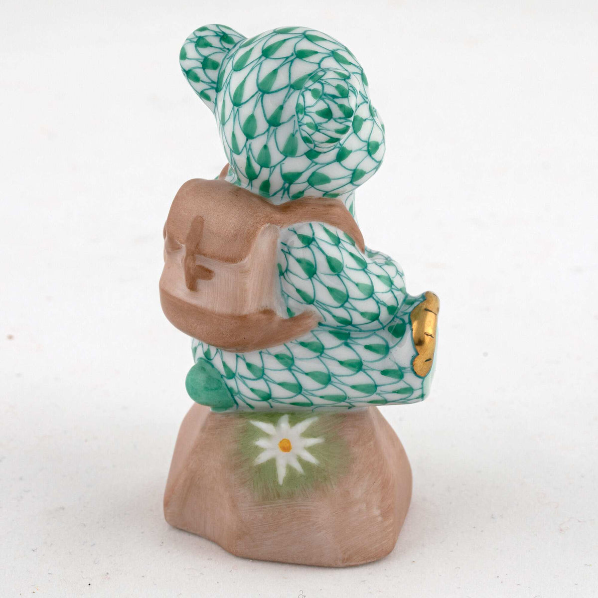 Herend Hiking Bear Figurine – Green, alternate view