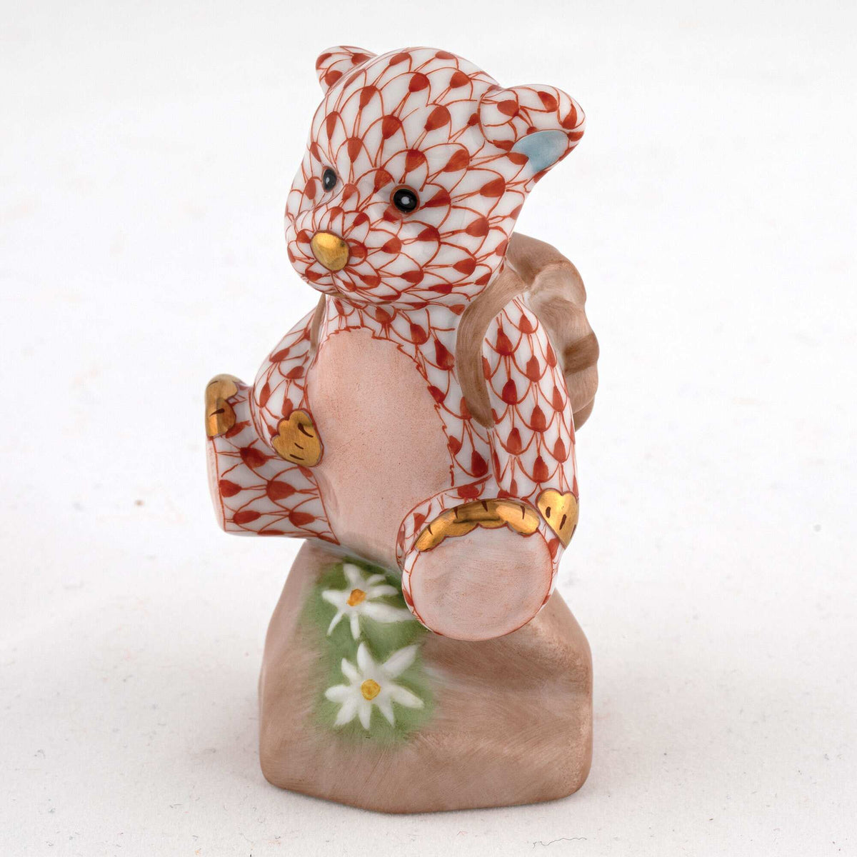 Herend Hiking Bear Figurine – Rust, alternate view