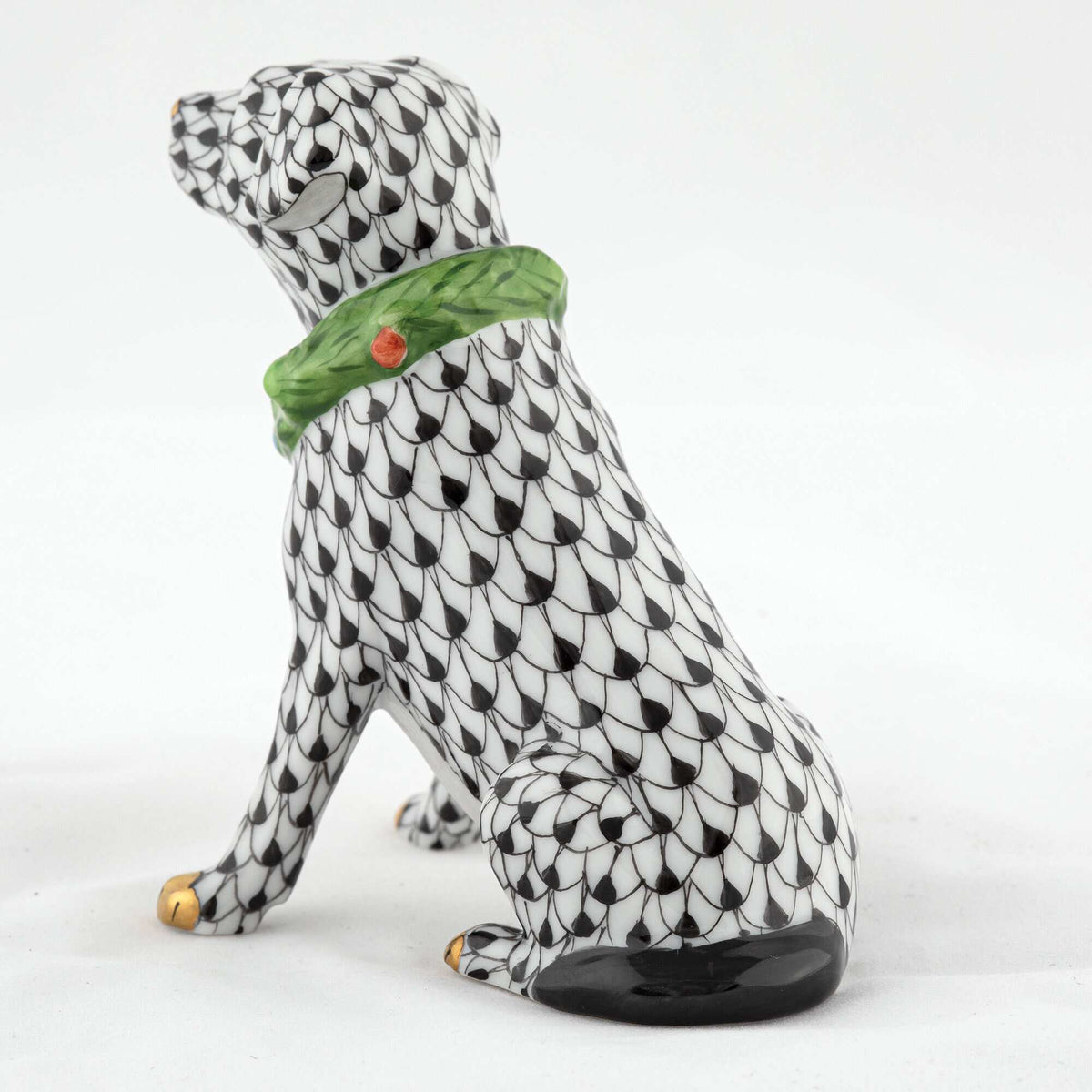 Herend Holiday Dog Figurine – Black, alternate view