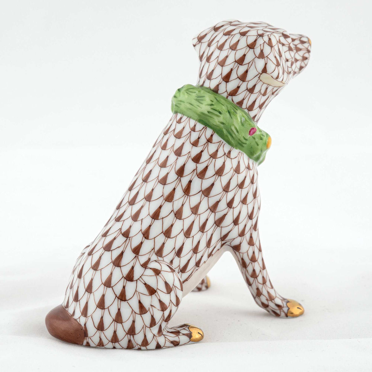 Herend Holiday Dog Figurine – Chocolate, alternate view