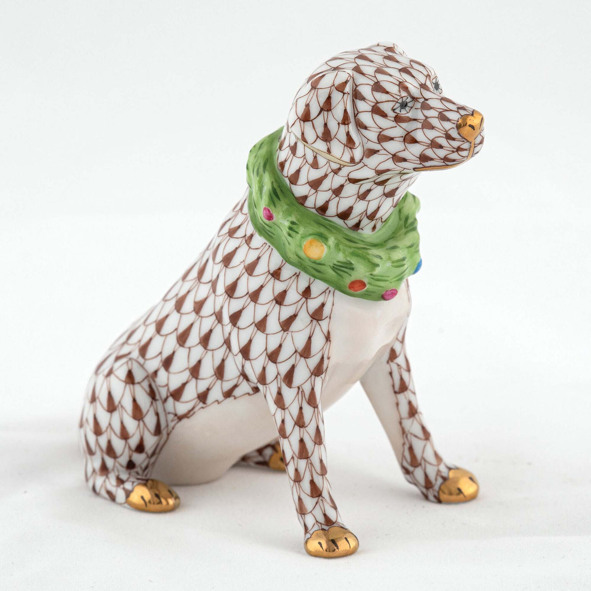 Herend Holiday Dog Figurine – Chocolate, alternate view