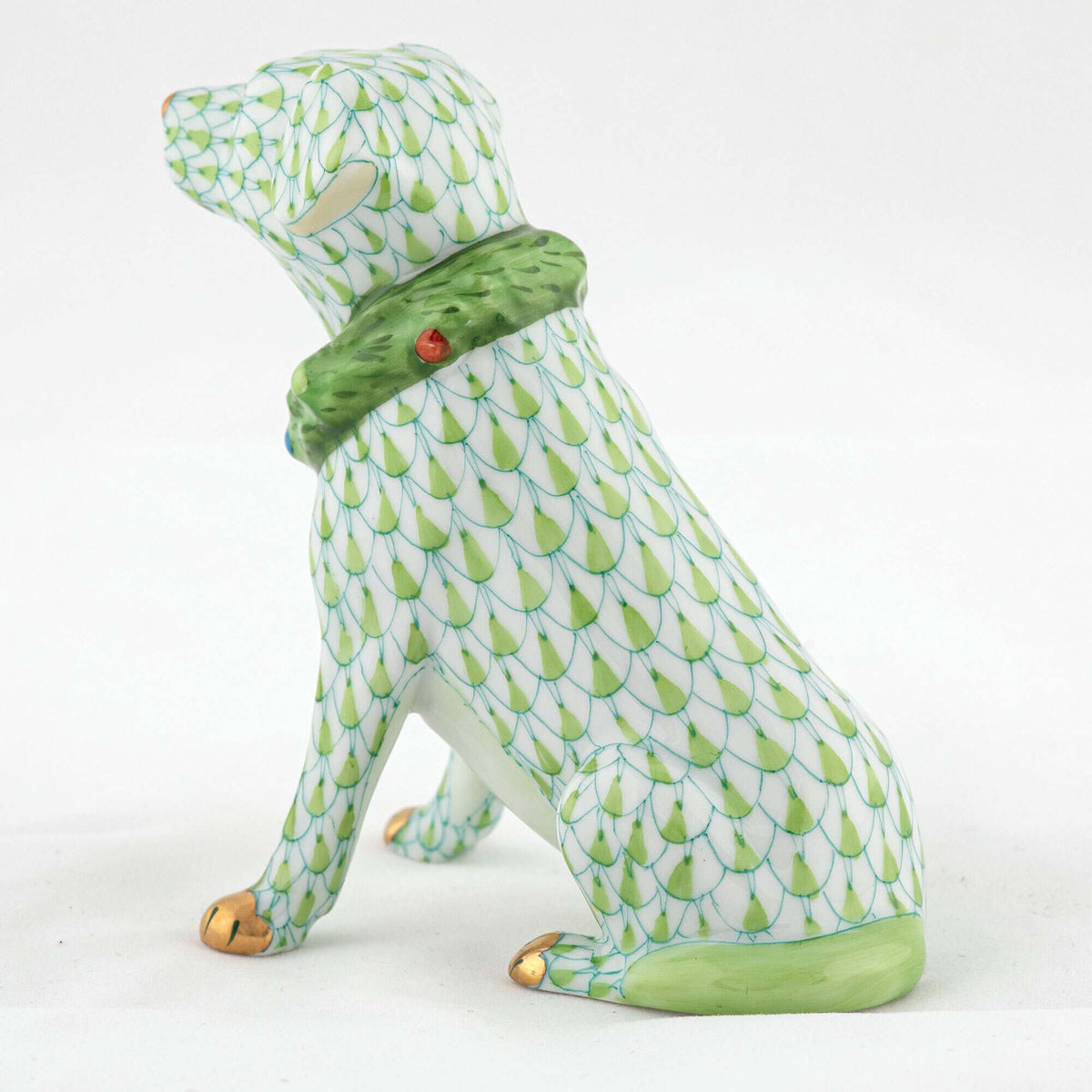 Herend Holiday Dog Figurine – Key Lime, alternate view