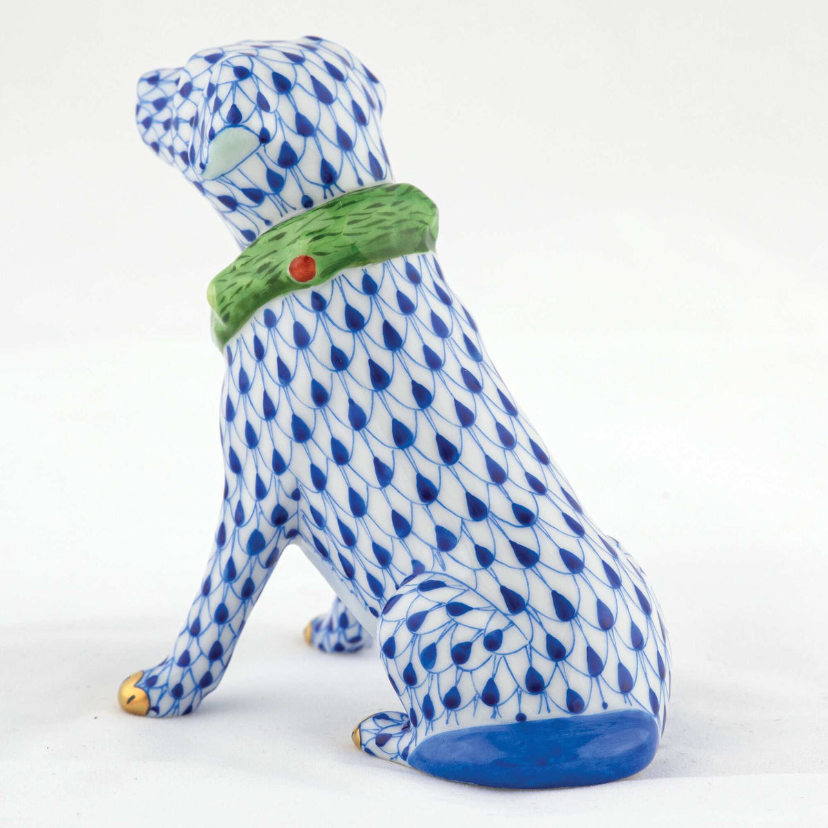 Herend Holiday Dog Figurine – Sapphire, alternate view