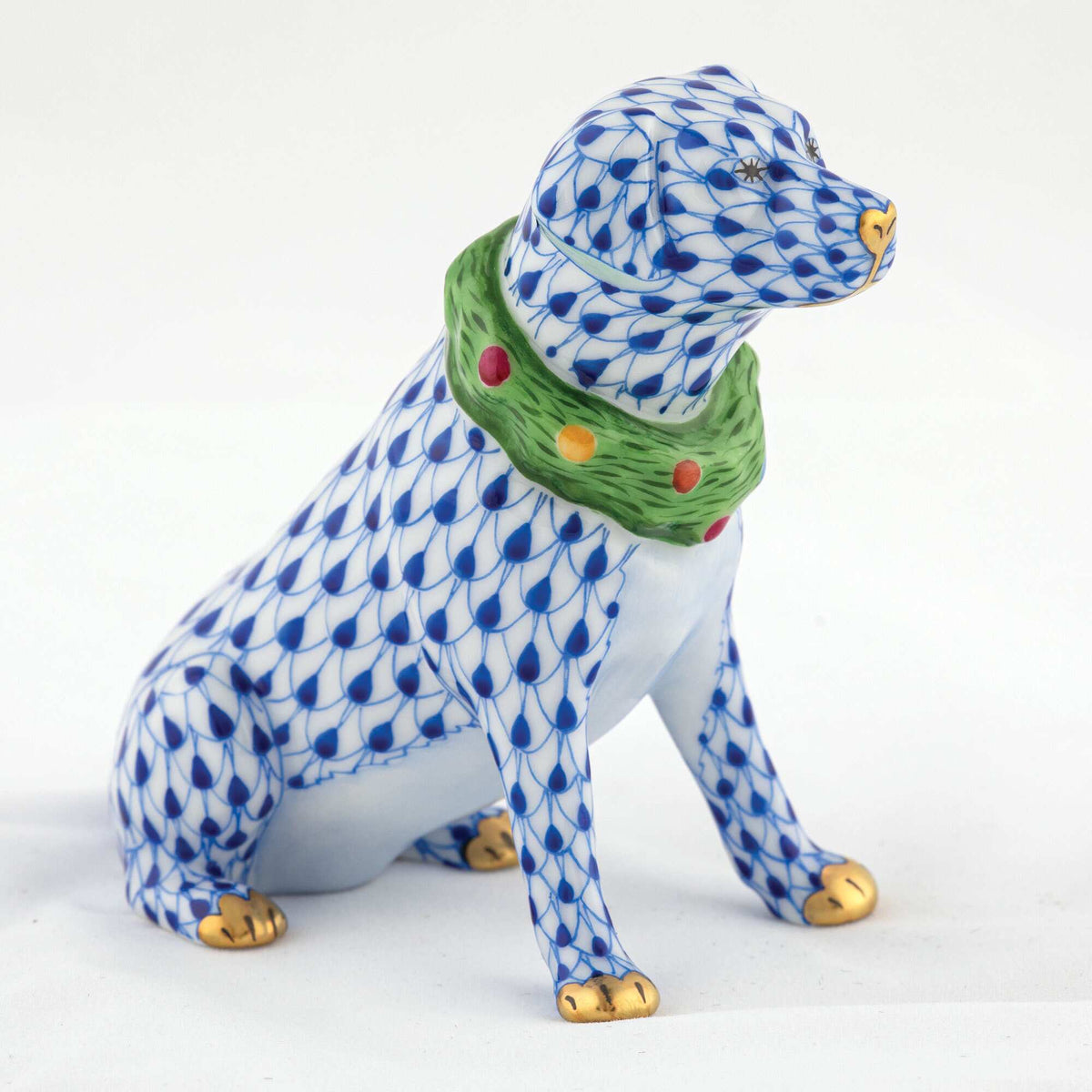 Herend Holiday Dog Figurine – Sapphire, alternate view