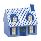 Hand-painted Herend Home Sweet Home Figurine in Sapphire fishnet porcelain on a white background