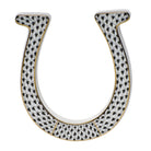 Horseshoe Paperweight in hand-painted Black porcelain by Herend of Hungary