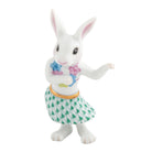 Hula Bunny Figurine in hand-painted Green porcelain by Herend of Hungary