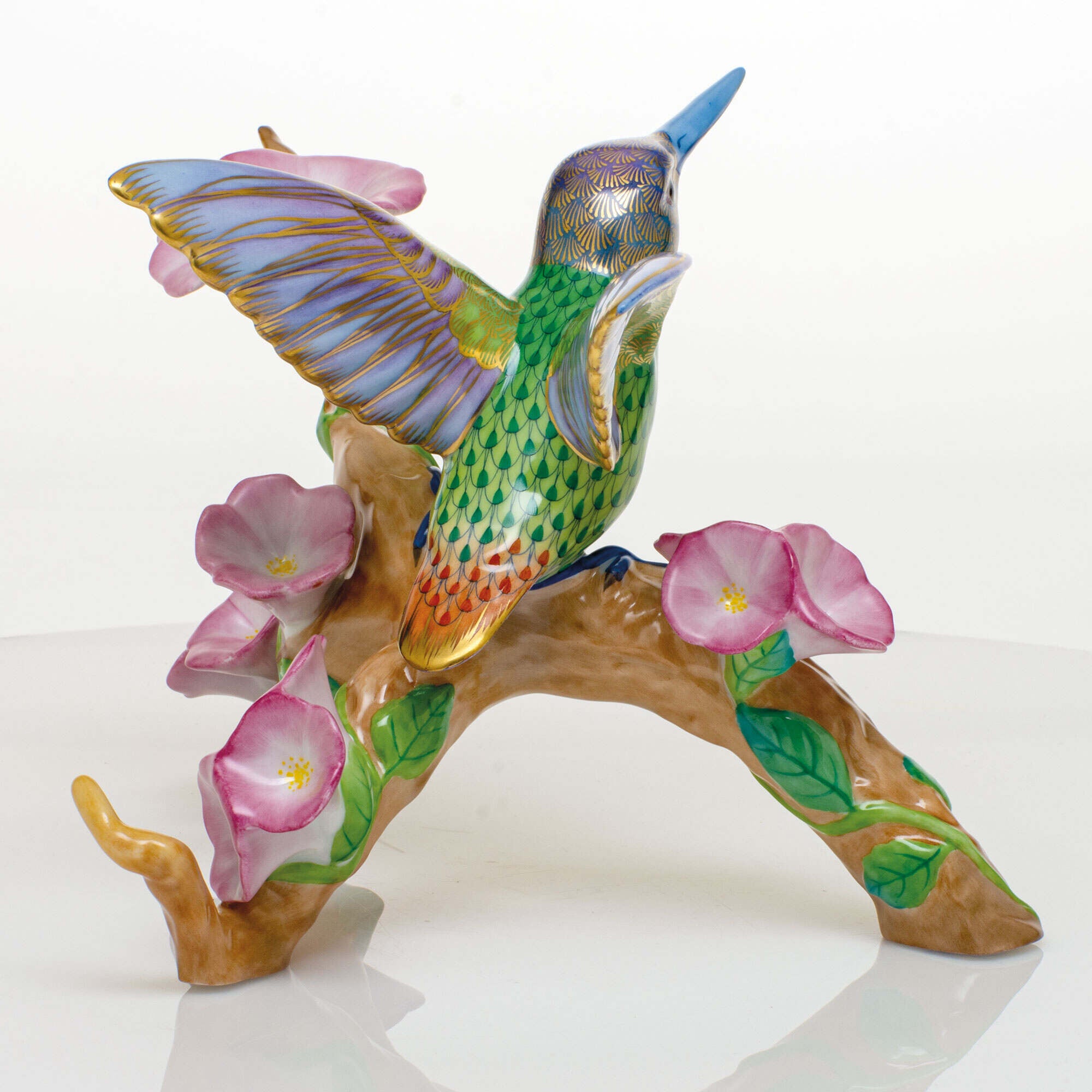 Herend Hummingbird on Flowered Branch Figurine — additional view